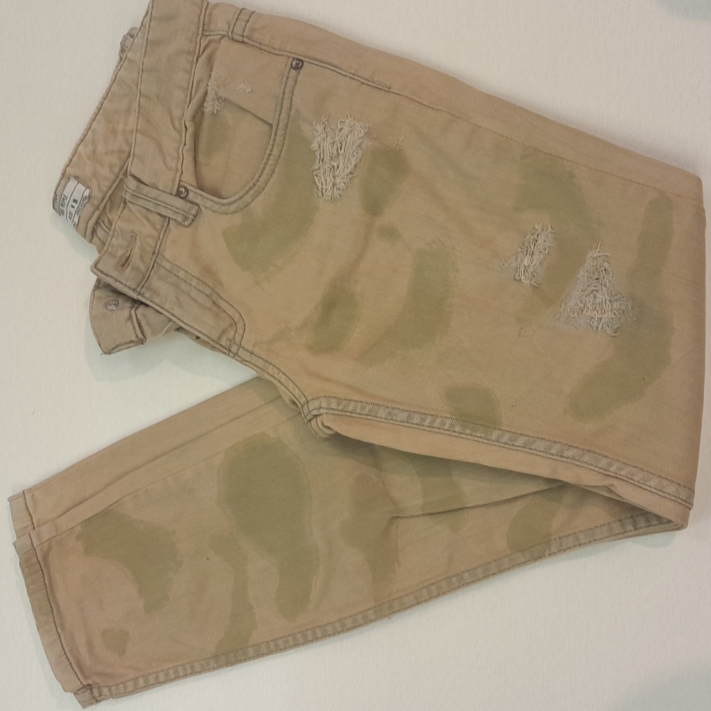 Free People camo  printed distressed jeans